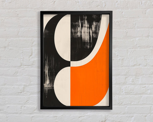 Black To Orange Shapes Framed Print