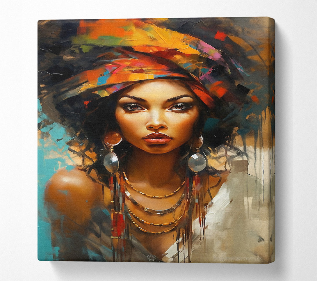  A Canvas Print of Black Woman Fashion Canvas Art