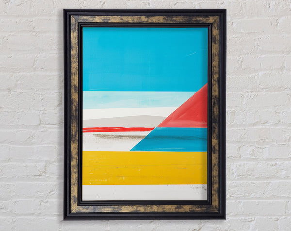 Blue Abstract Lines Framed Print