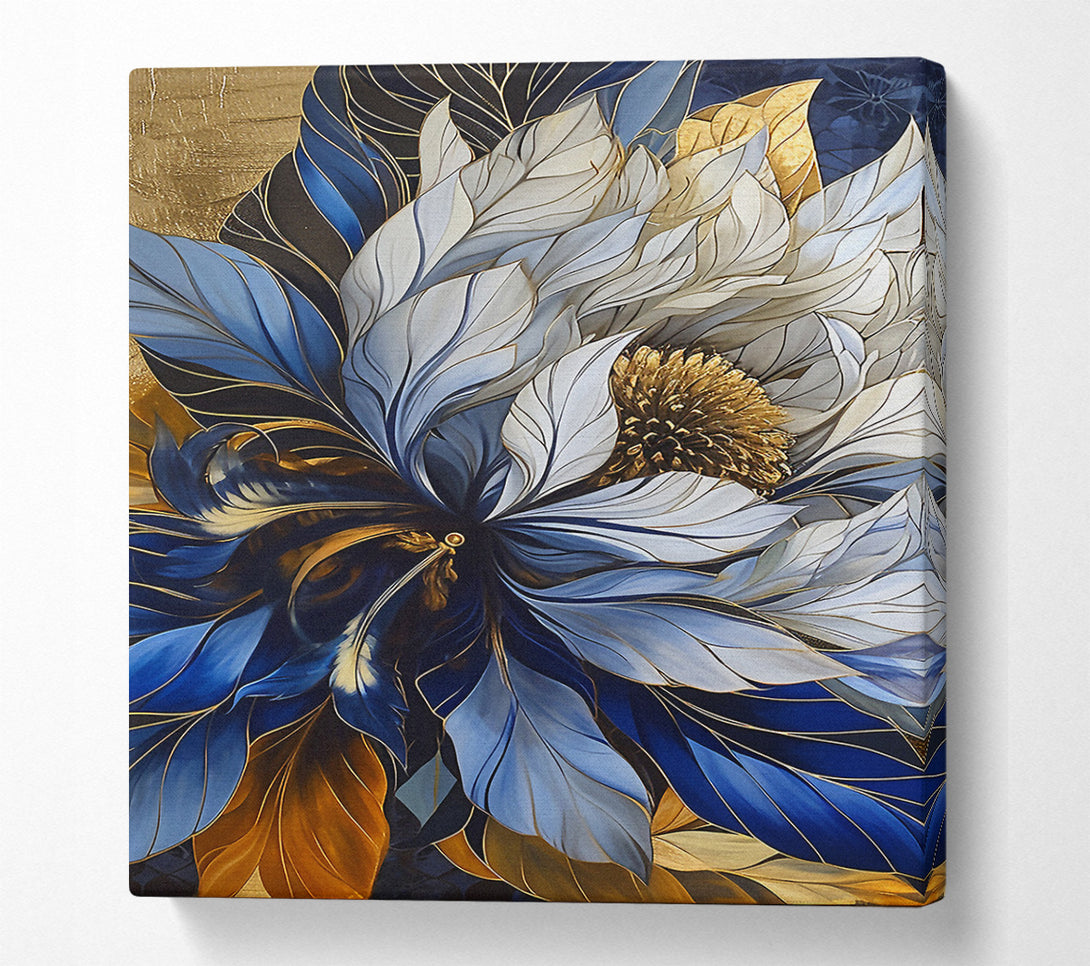  A Canvas Print of Blue And Gold Flower Canvas Print