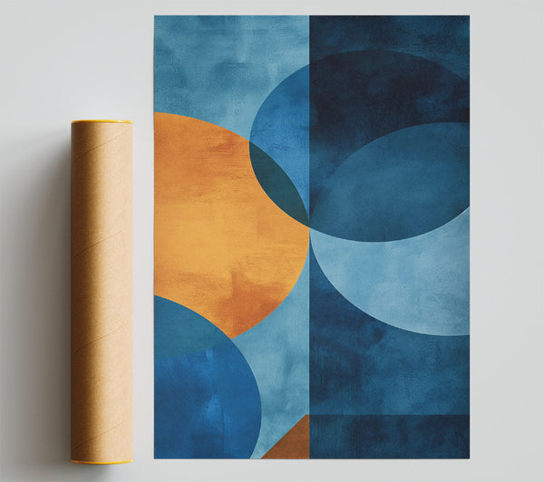 Blue And Orange Circles Print