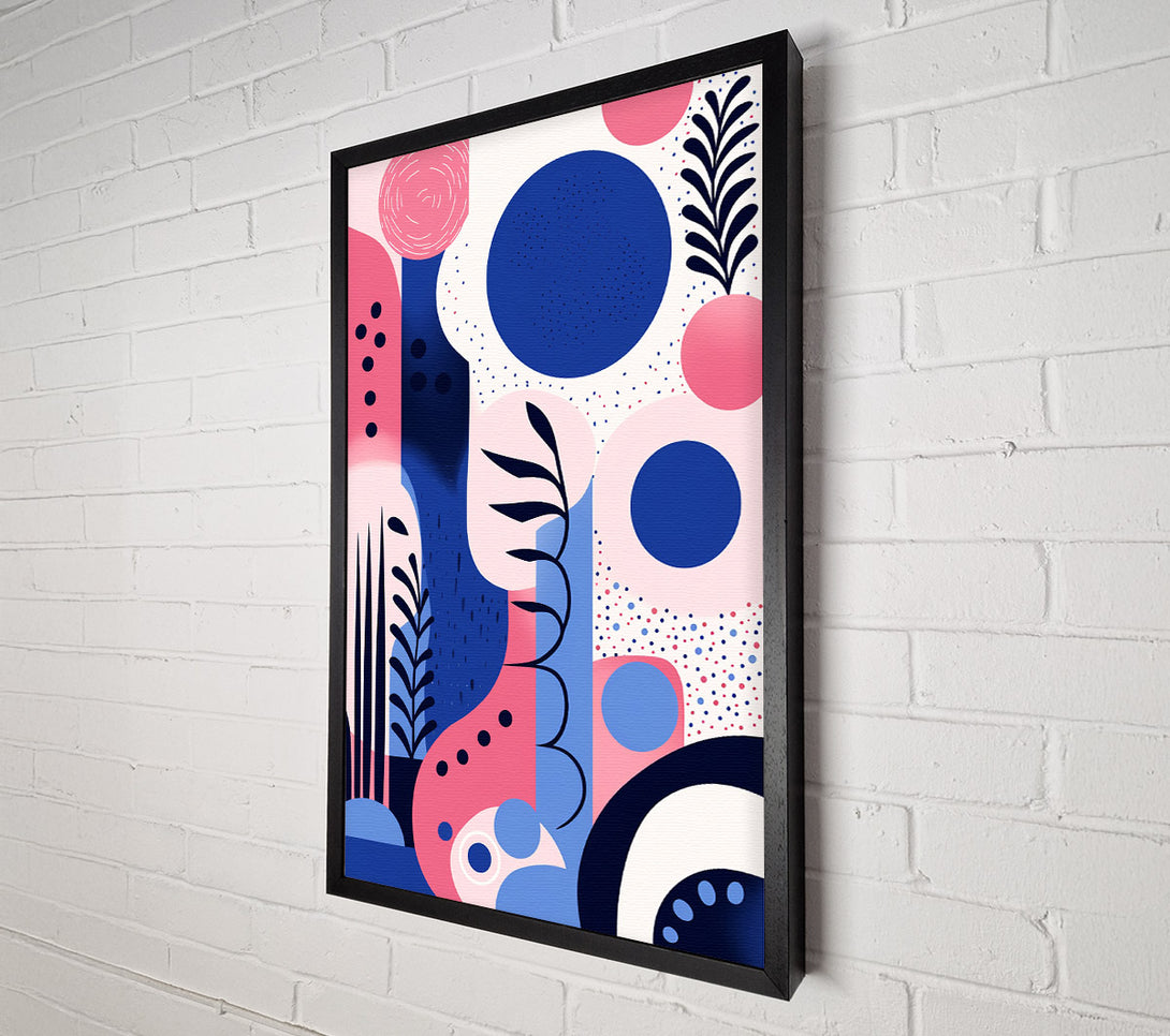  A Canvas Print of Blue Circle Floral Canvas Wall Art
