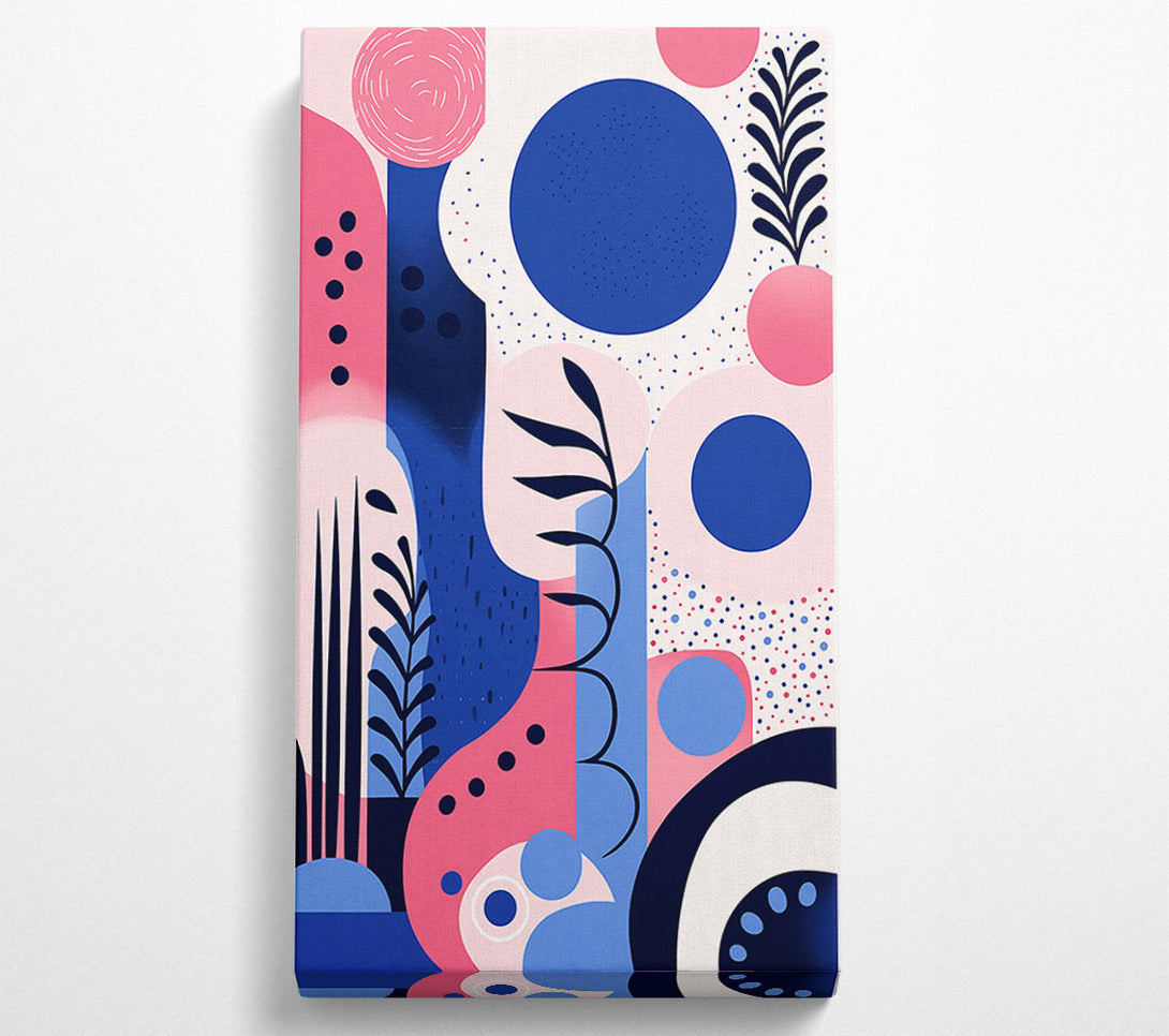  A Canvas Print of Blue Circle Floral Canvas Wall Art