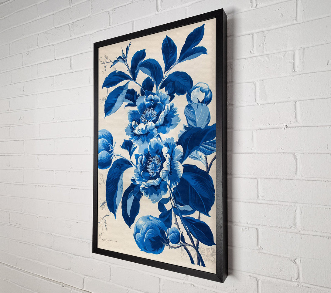  A Canvas Print of Blue Flowers Antique Canvas Wall Art