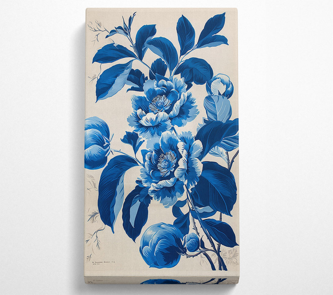  A Canvas Print of Blue Flowers Antique Canvas Wall Art