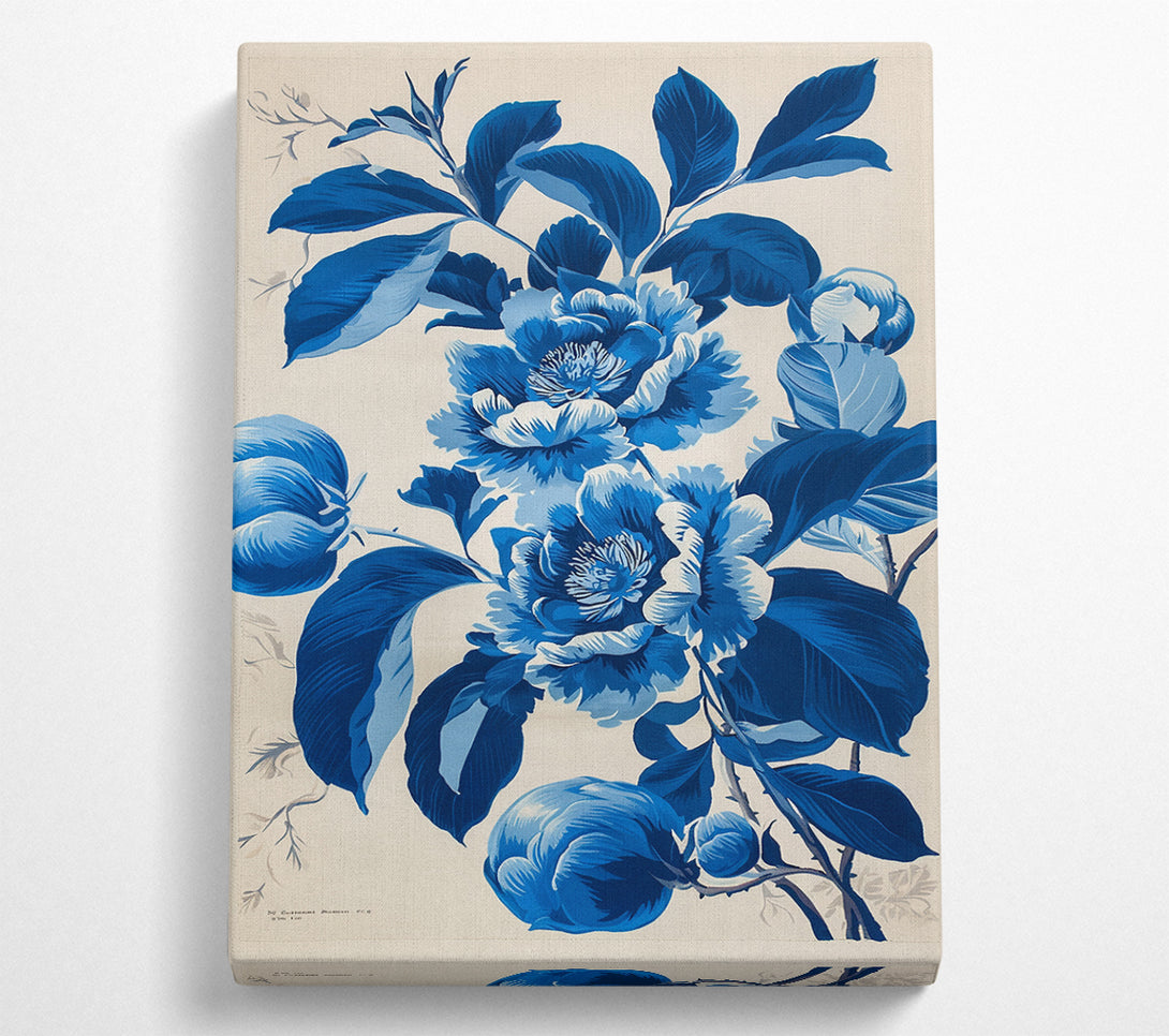  A Canvas Print of Blue Flowers Antique Canvas Wall Art