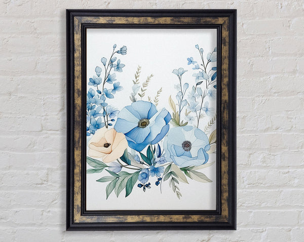 Blue Flowers Framed Print
