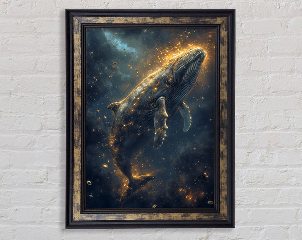 Blue Whale Glow Framed Print