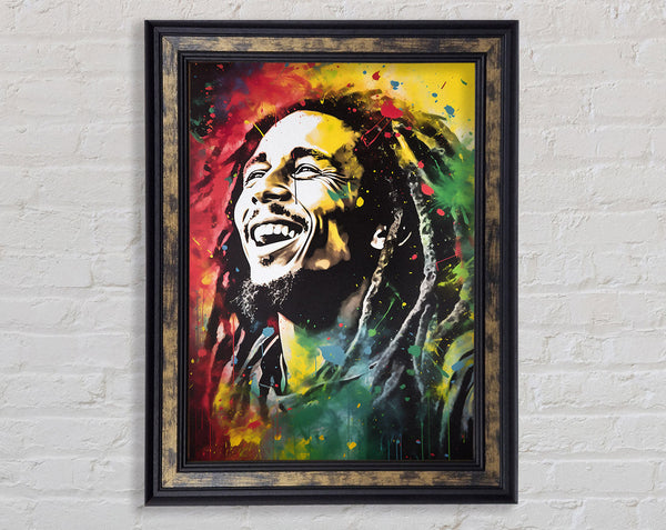 Bob Marley Street Splash Framed Print