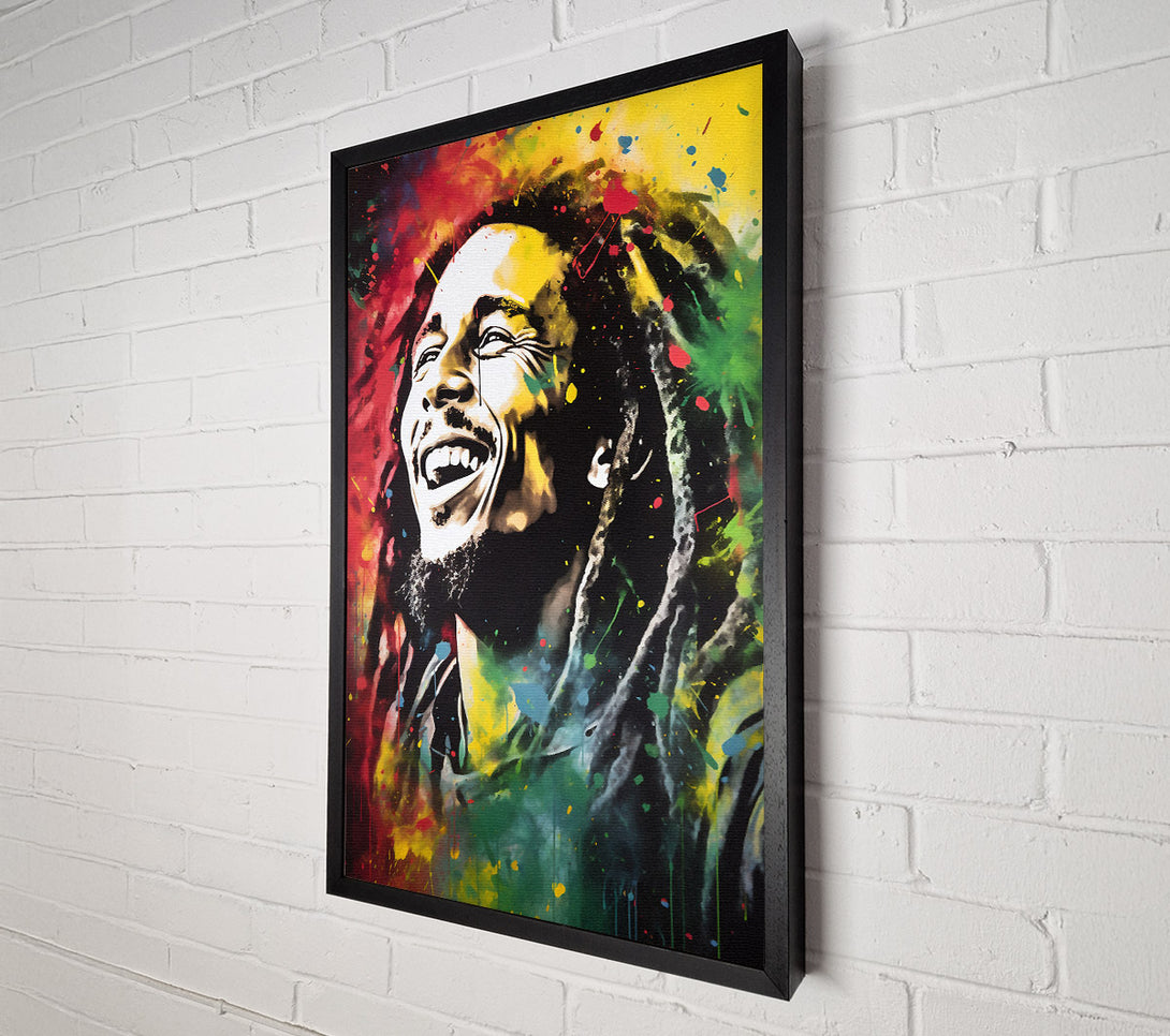  A Canvas Print of Bob Marley Watercolour Splash Canvas Art