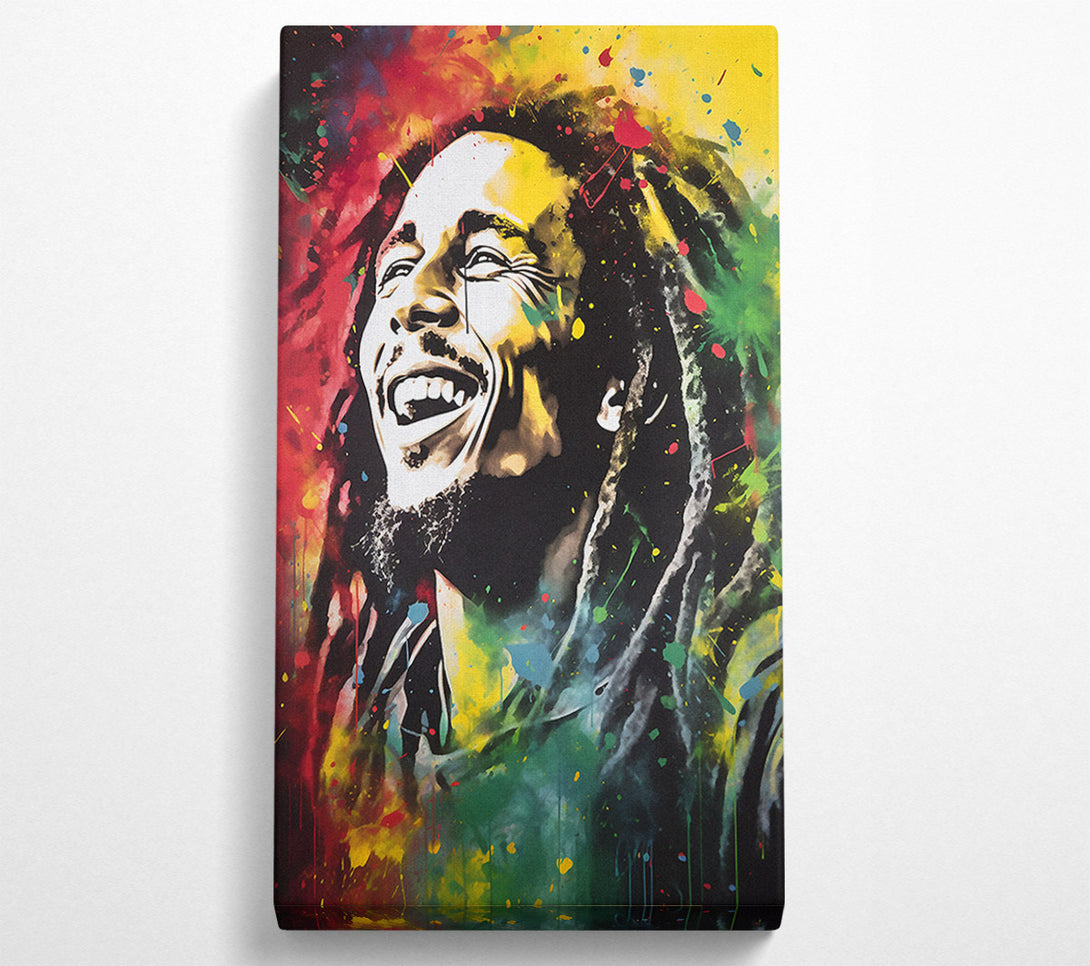  A Canvas Print of Bob Marley Watercolour Splash Canvas Art