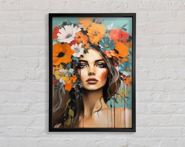 Boho Flower Girl Art Framed Print
