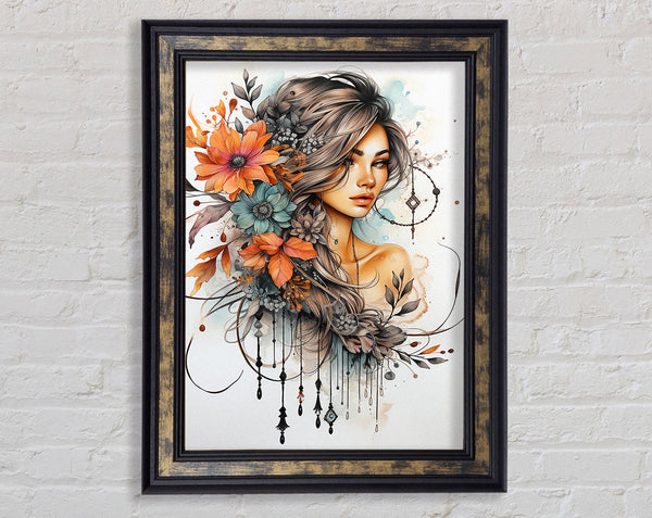 Boho Girl Framed Print