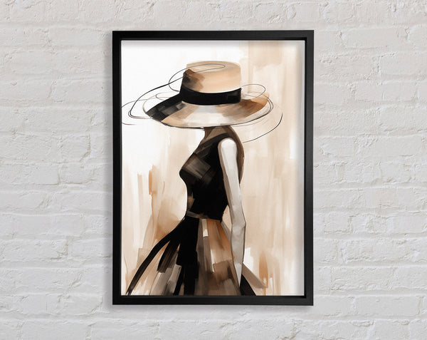 Boho Woman Hat Fashion Framed Print