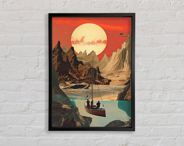 Brown Cliffs On A Sunset Framed Print