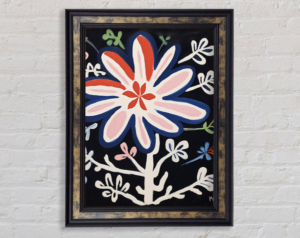 Brush Stroke Flower Framed Print
