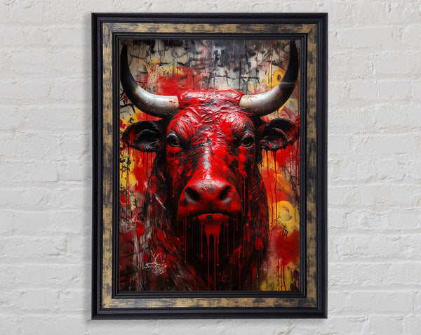 Bull Urban Framed Print