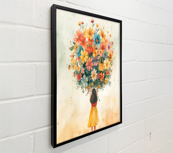 Bunches Of Flowers Girl