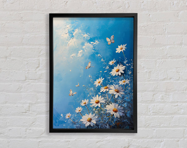 Butterfiles And Daises Framed Print