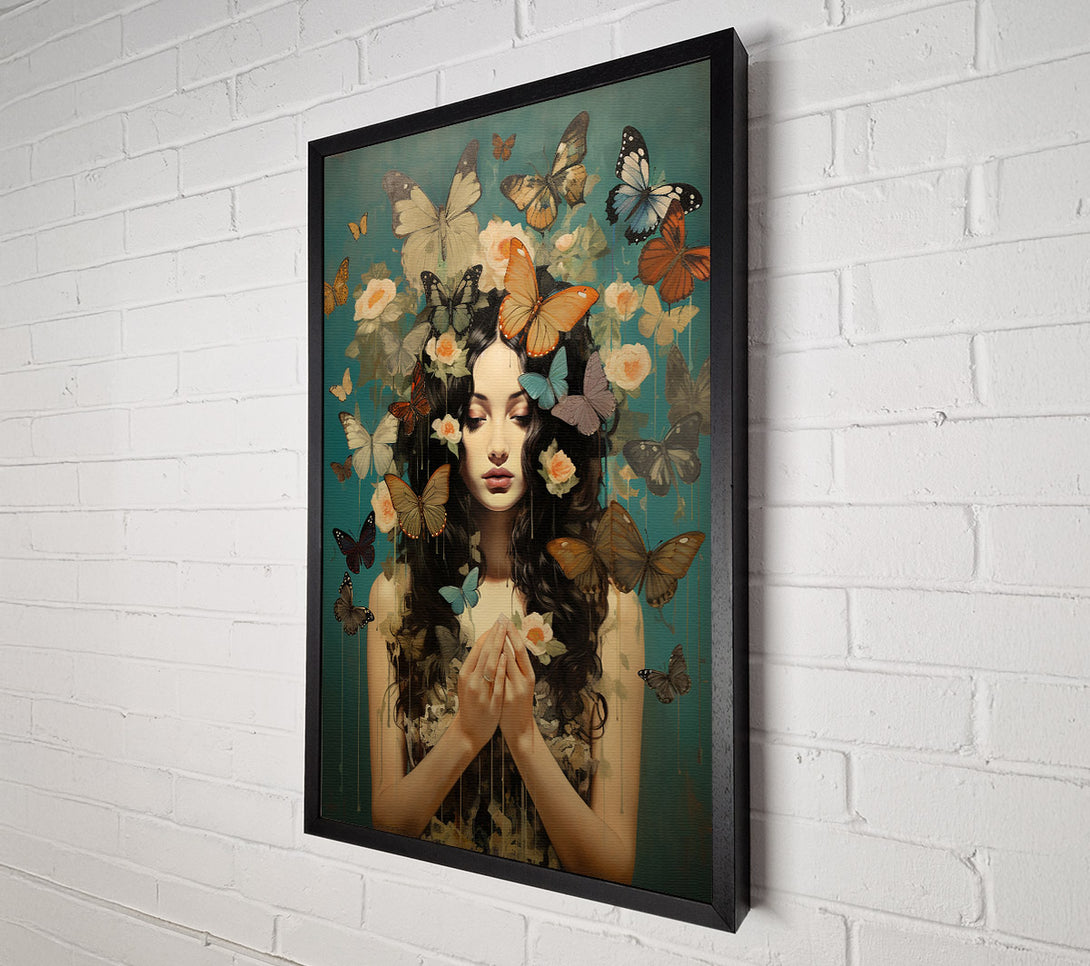  A Canvas Print of Butterfly Love Hands Canvas Wall Art