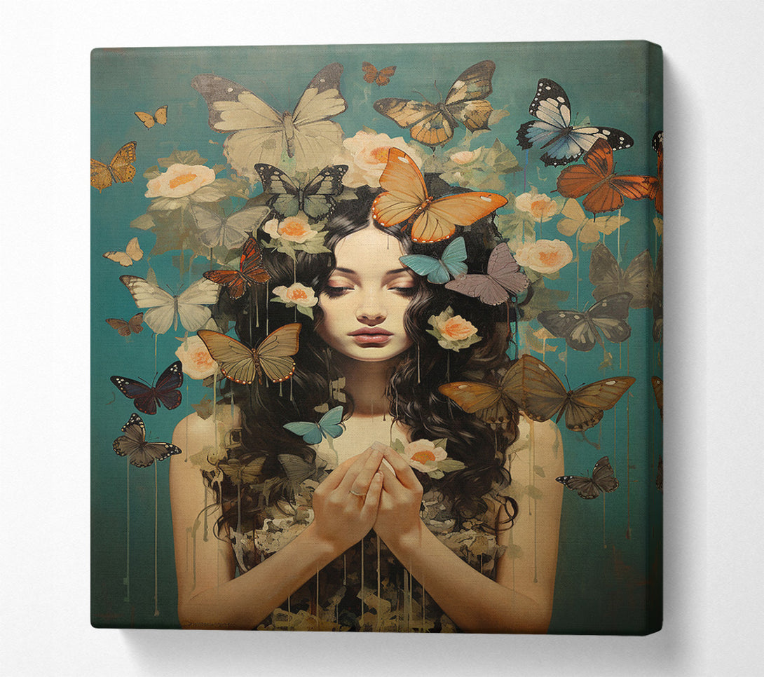  A Canvas Print of Butterfly Love Hands Canvas Wall Art