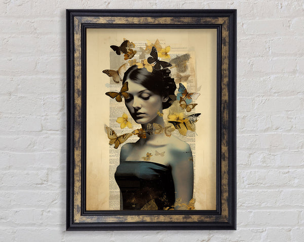 Butterfly Woman Text Framed Print