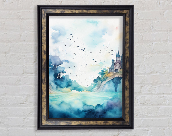 Castle Watercolour Framed Print