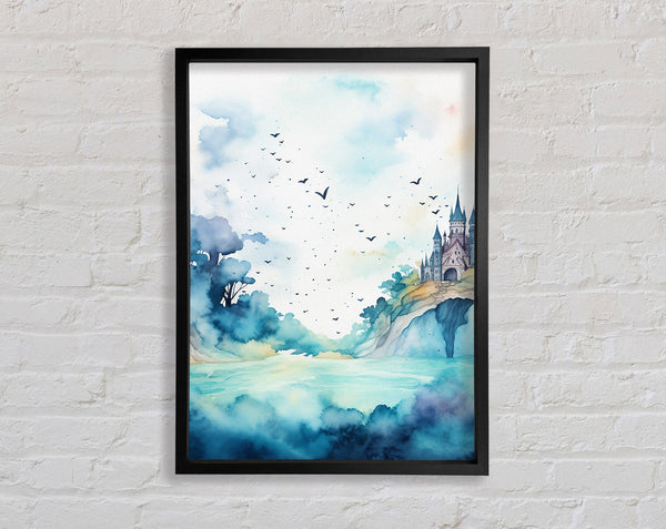 Castle Watercolour Framed Print