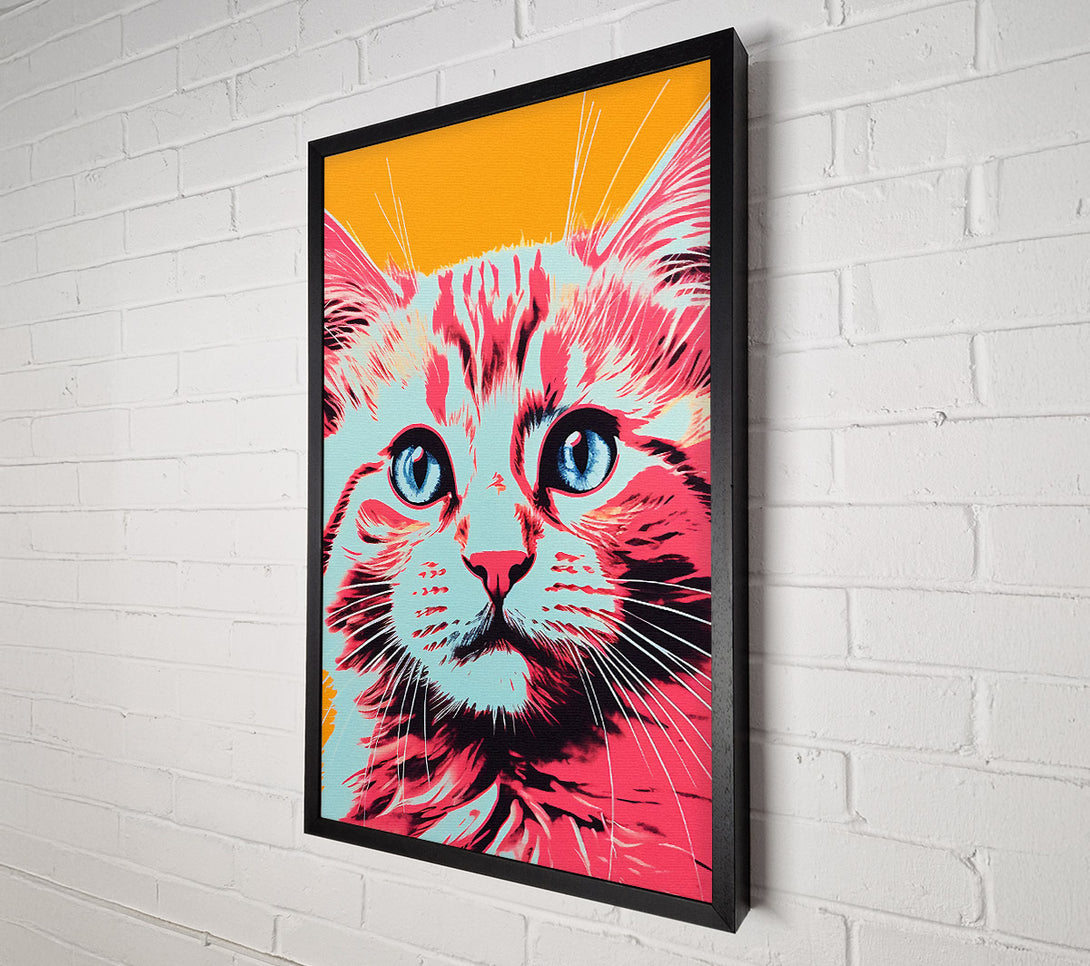  A Canvas Print of Cat Popart Pink And Blue Canvas Art