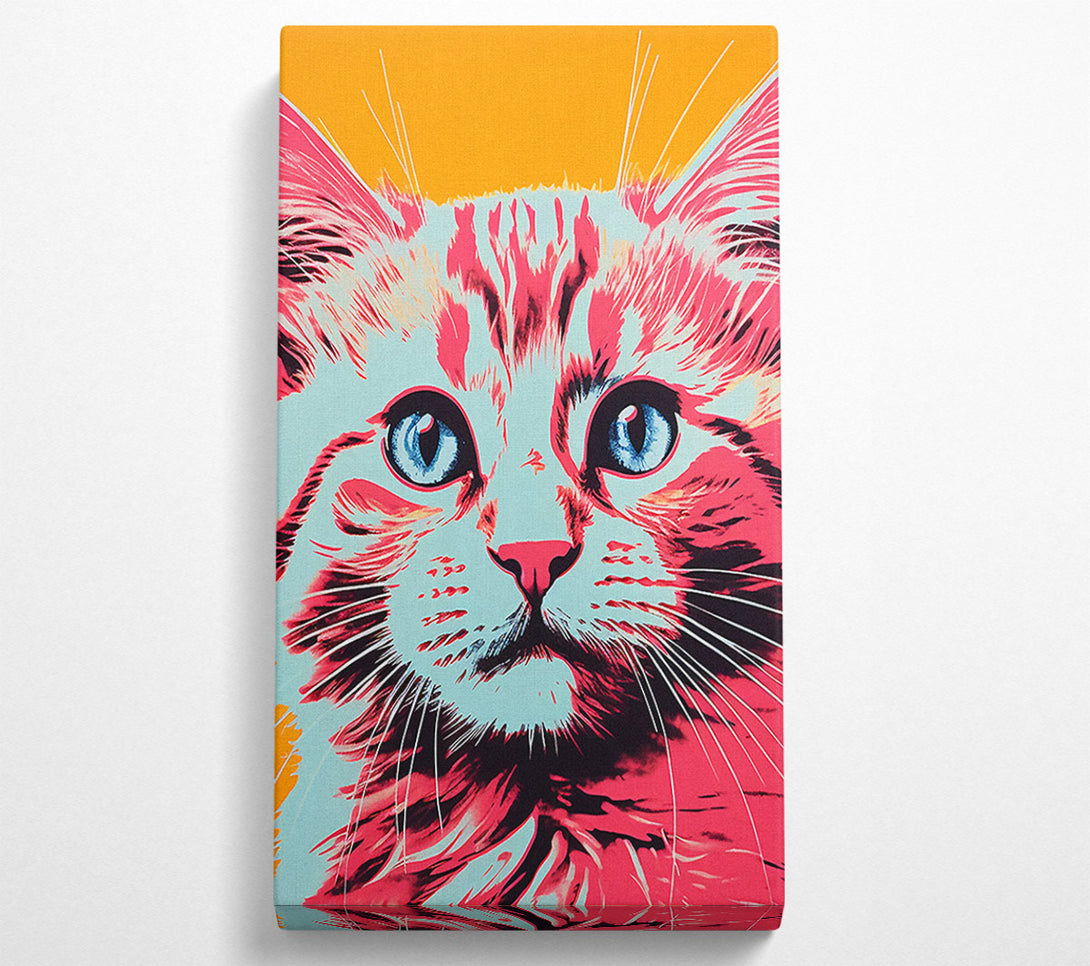  A Canvas Print of Cat Popart Pink And Blue Canvas Art