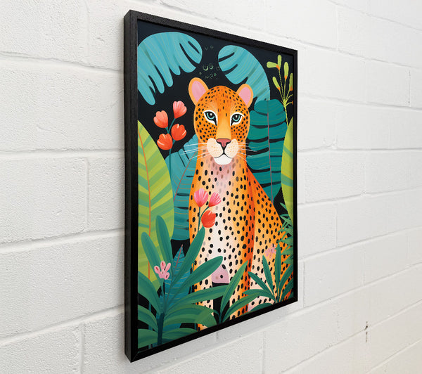 Cheetah Exotic Jungle Leaves