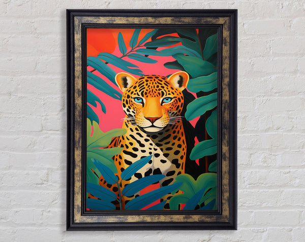 Cheetah Leaf Shadows Framed Print