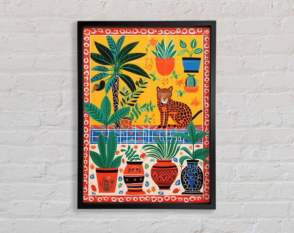 Cheetah Plant Pot Still Life Framed Print