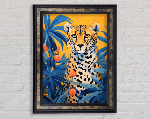 Cheetah Yellow Framed Print