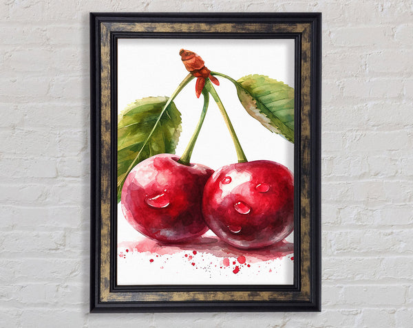 Cherries Watercolour Framed Print