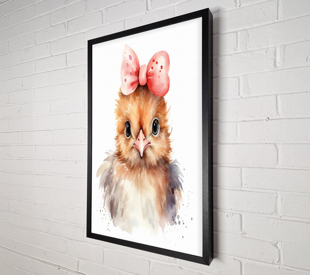  A Canvas Print of Chick With A Bow Canvas Wall Art
