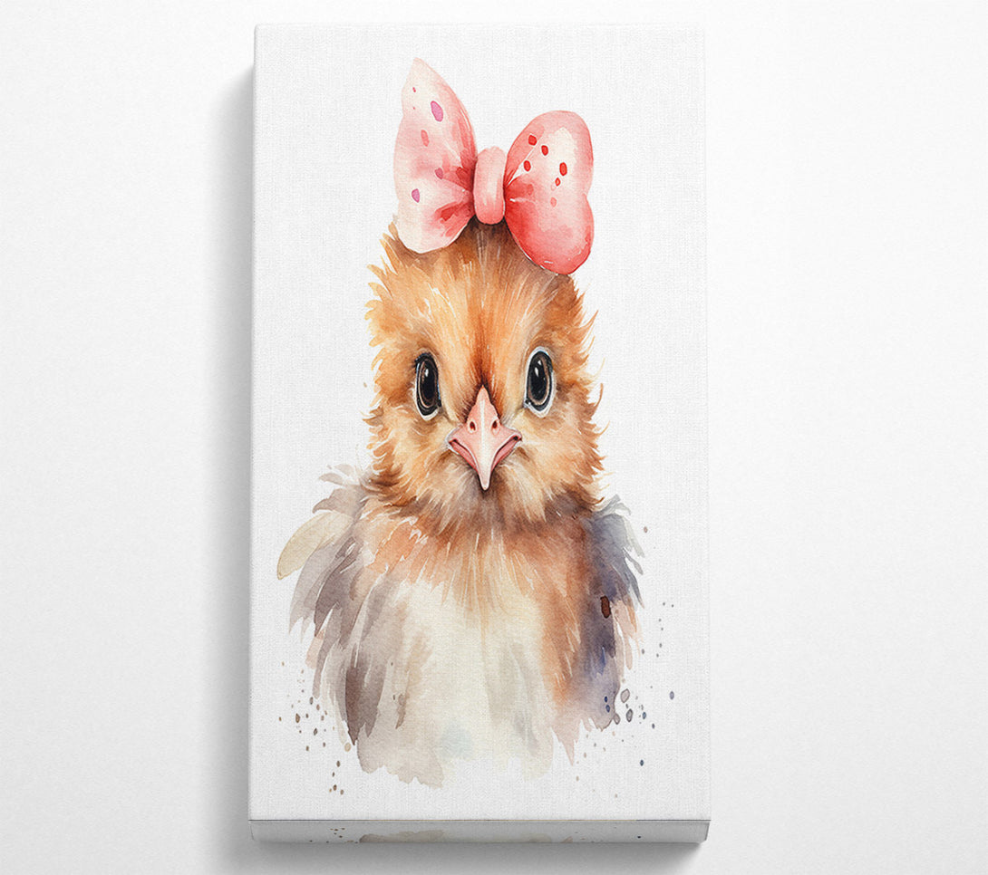  A Canvas Print of Chick With A Bow Canvas Wall Art