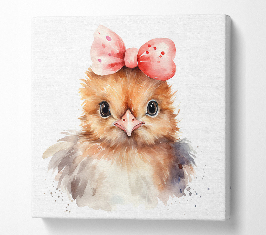  A Canvas Print of Chick With A Bow Canvas Wall Art