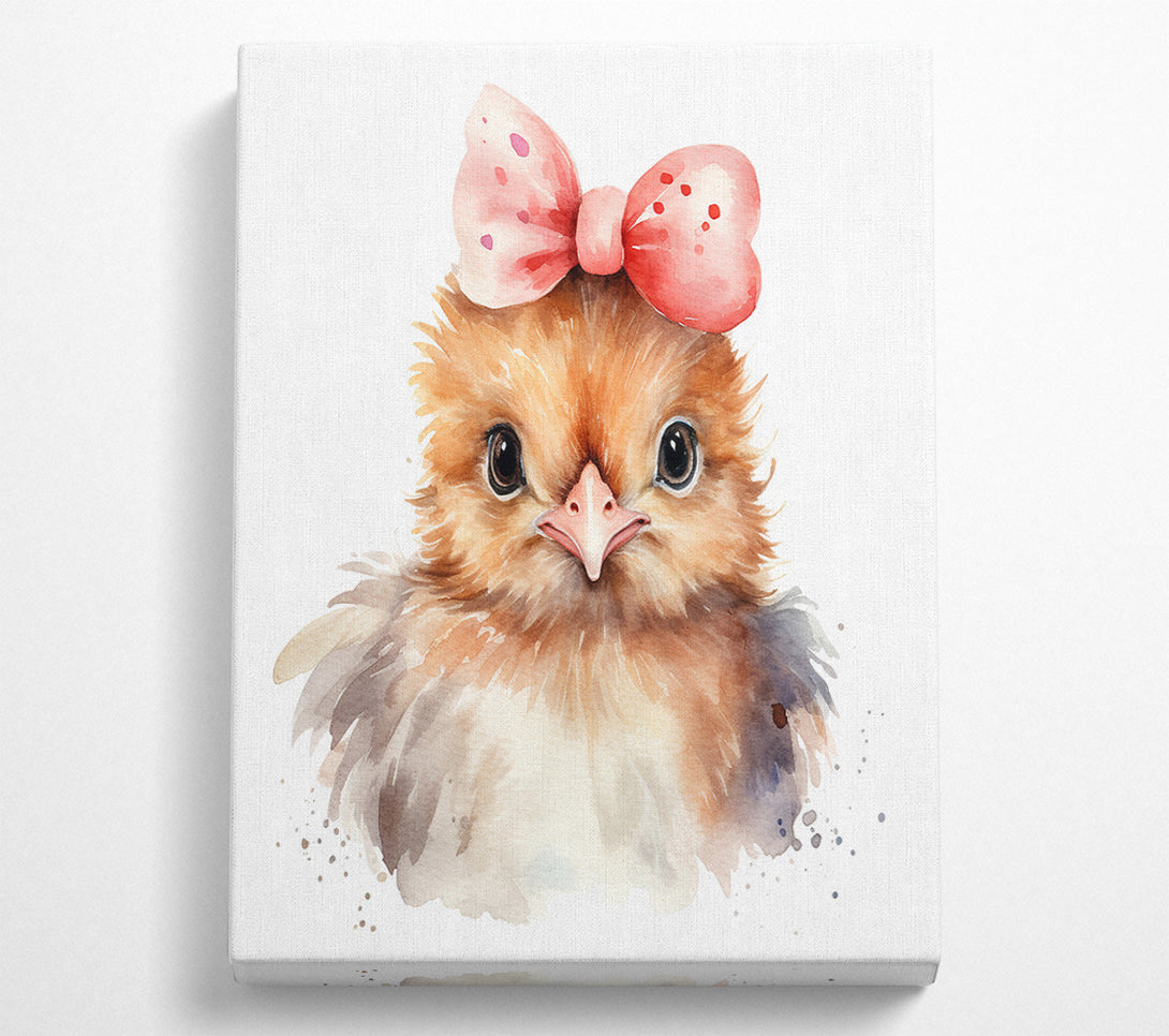  A Canvas Print of Chick With A Bow Canvas Wall Art