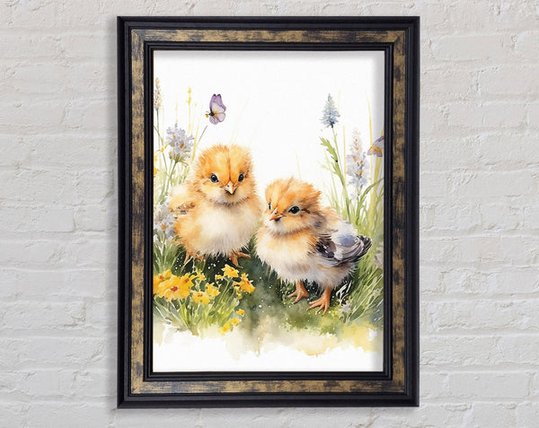 Chicks In The Geass Watercolour Framed Print