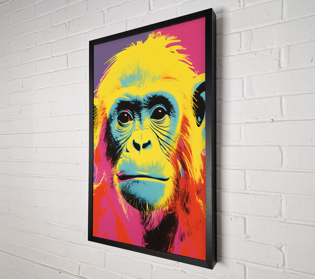  A Canvas Print of Chimp Popart Canvas Wall Art