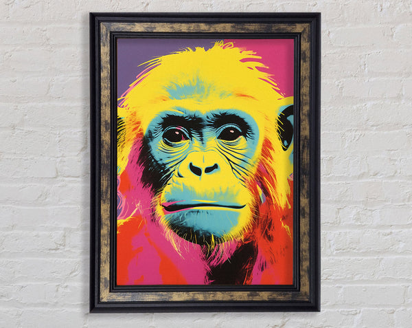 Chimp Popart Framed Print