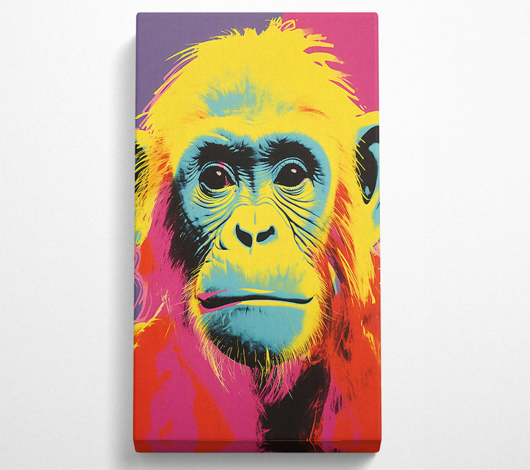  A Canvas Print of Chimp Popart Canvas Wall Art