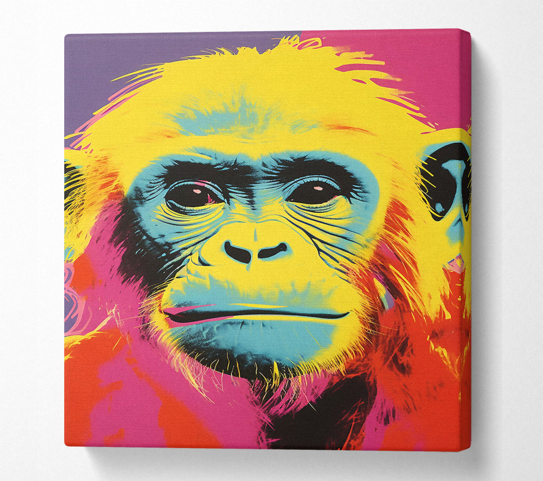  A Canvas Print of Chimp Popart Canvas Wall Art