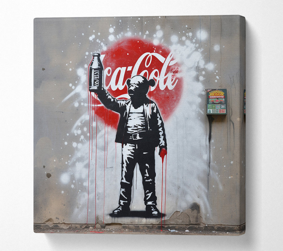  A Canvas Print of Chimp Soda Canvas Print
