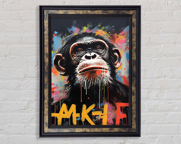 Chimp Think Framed Print