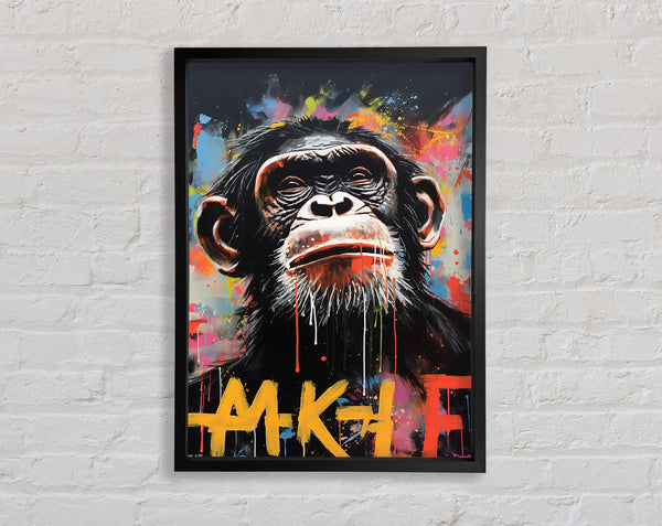 Chimp Think Framed Print