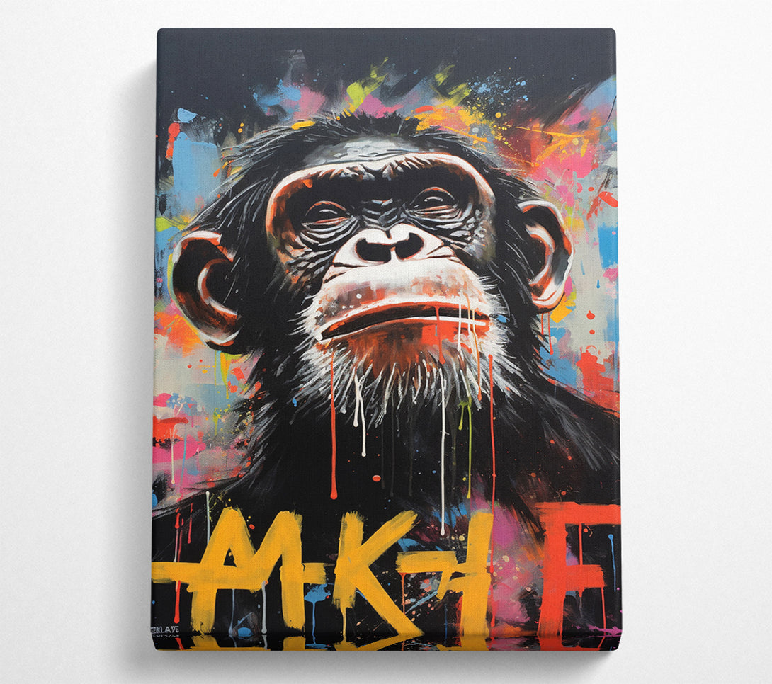  A Canvas Print of Chimp Think Canvas Wall Art