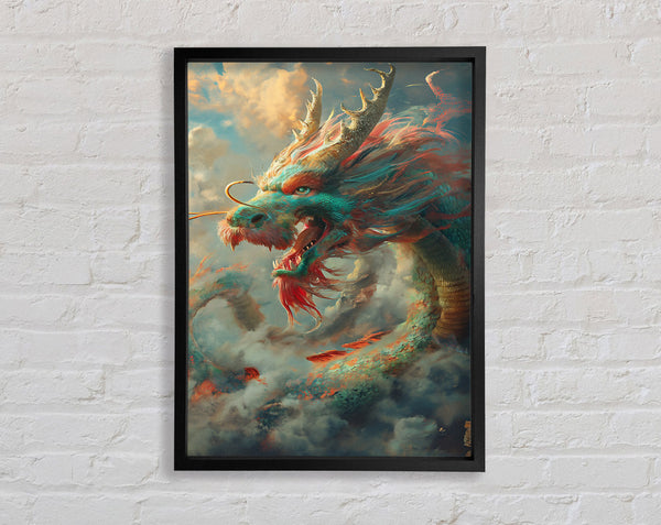 Chinese Dragon Clouds Framed Print