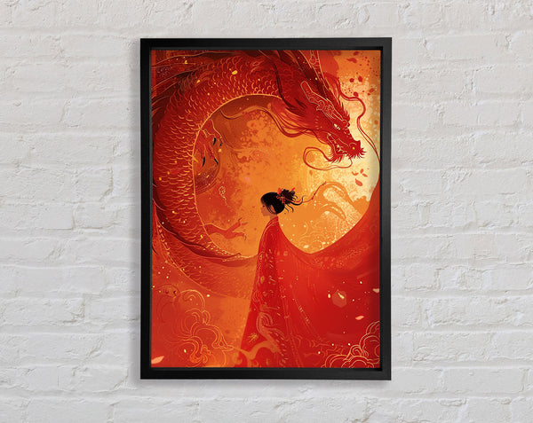 Chinese Red Dragon Framed Print